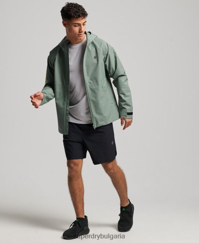 Superdry облекло N00H961 зелено мъже водоустойчиво яке
