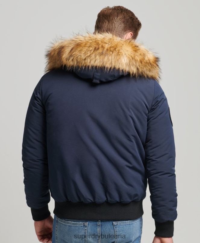 Superdry облекло N00H964 военноморски флот мъже бомбър яке Everest