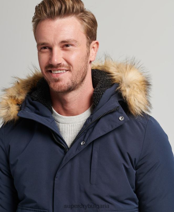Superdry облекло N00H964 военноморски флот мъже бомбър яке Everest