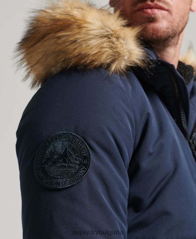 Superdry облекло N00H964 военноморски флот мъже бомбър яке Everest