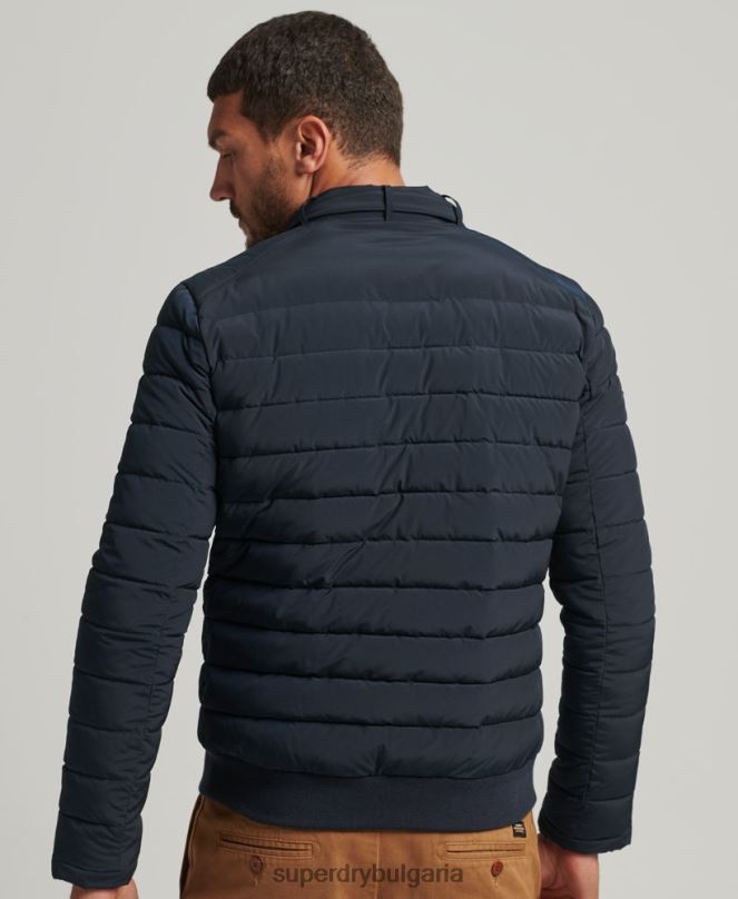 Superdry облекло N00H965 военноморски флот мъже подплатено яке харингтън