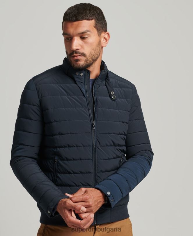 Superdry облекло N00H965 военноморски флот мъже подплатено яке харингтън