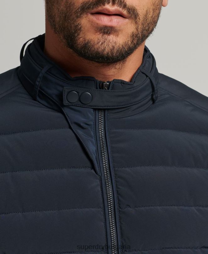 Superdry облекло N00H965 военноморски флот мъже подплатено яке харингтън