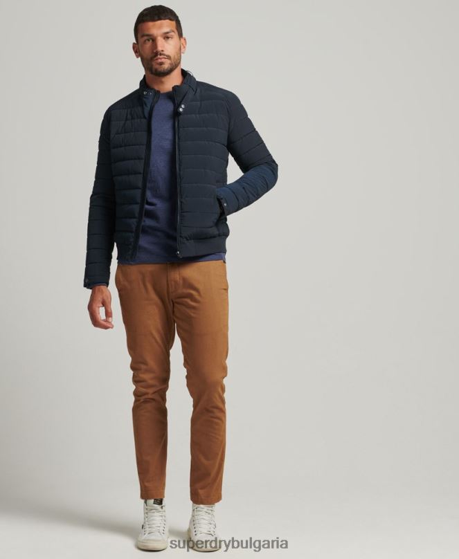 Superdry облекло N00H965 военноморски флот мъже подплатено яке харингтън