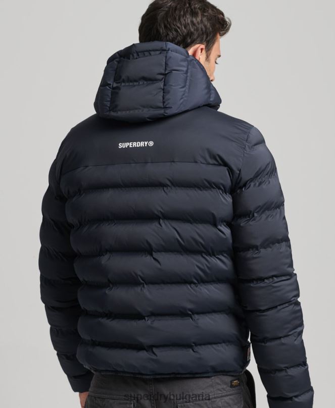 Superdry облекло N00H968 военноморски флот мъже термозапечатано подплатено яке