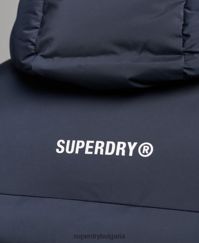 Superdry облекло N00H968 военноморски флот мъже термозапечатано подплатено яке