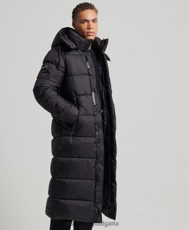 Superdry облекло N00H970 черен мъже свръхдълго подплатено яке