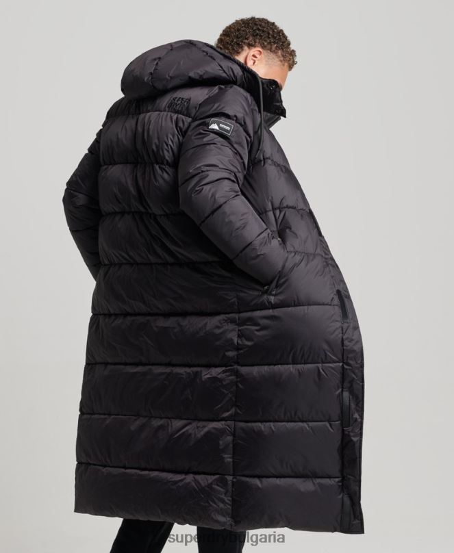Superdry облекло N00H970 черен мъже свръхдълго подплатено яке