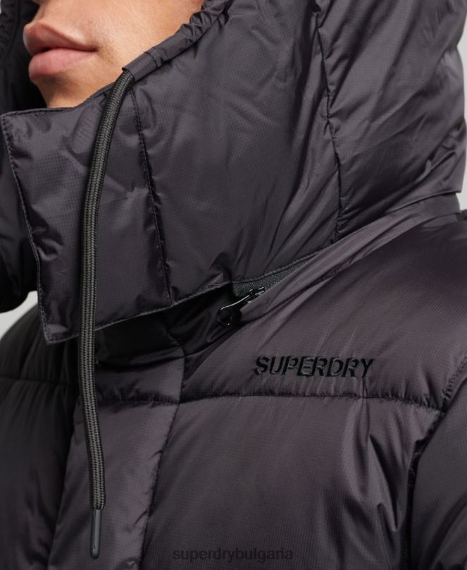 Superdry облекло N00H970 черен мъже свръхдълго подплатено яке