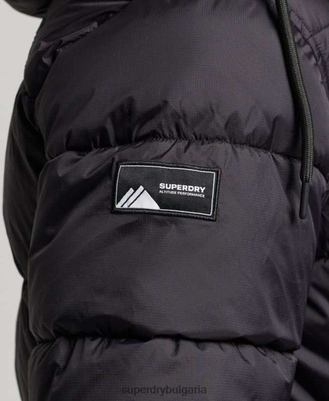Superdry облекло N00H970 черен мъже свръхдълго подплатено яке