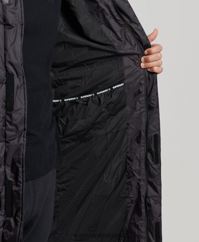 Superdry облекло N00H970 черен мъже свръхдълго подплатено яке