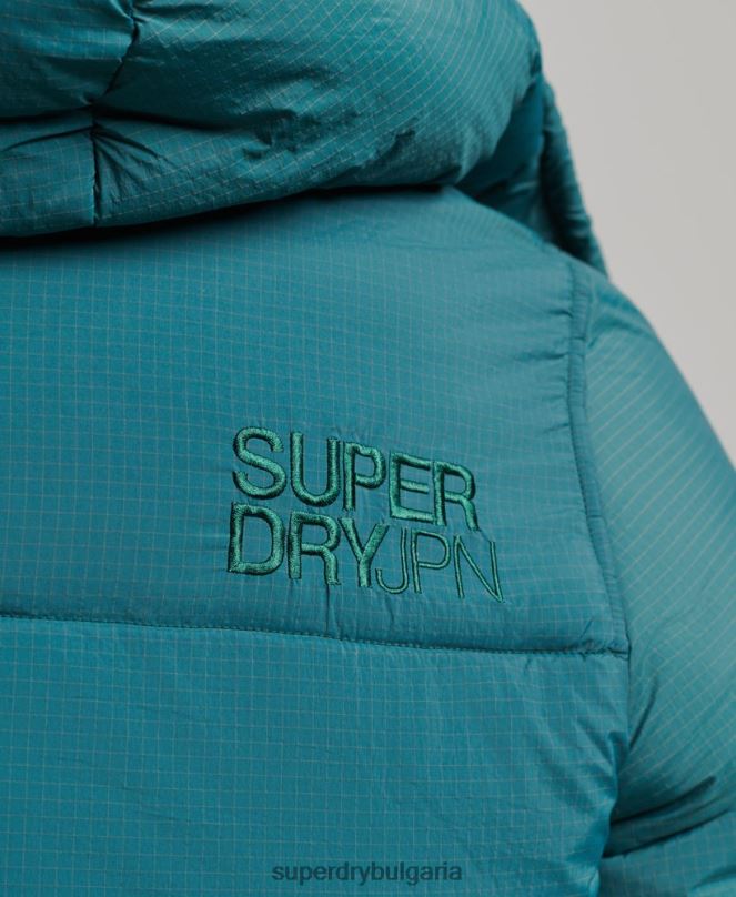 Superdry облекло N00H973 зелено мъже късо яке с подплатена линия