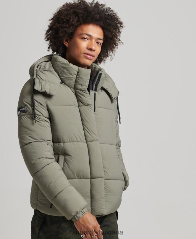 Superdry облекло N00H974 каки мъже късо яке с подплатена линия