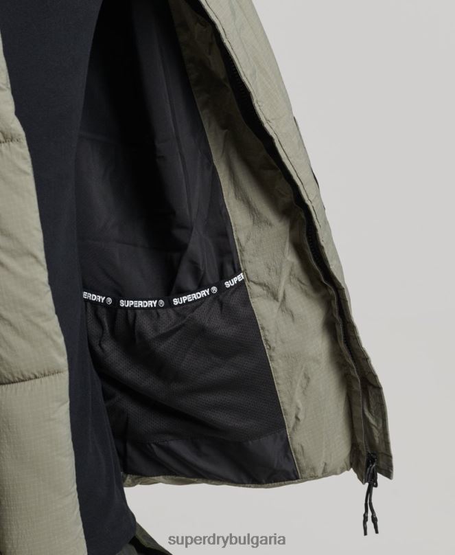 Superdry облекло N00H974 каки мъже късо яке с подплатена линия