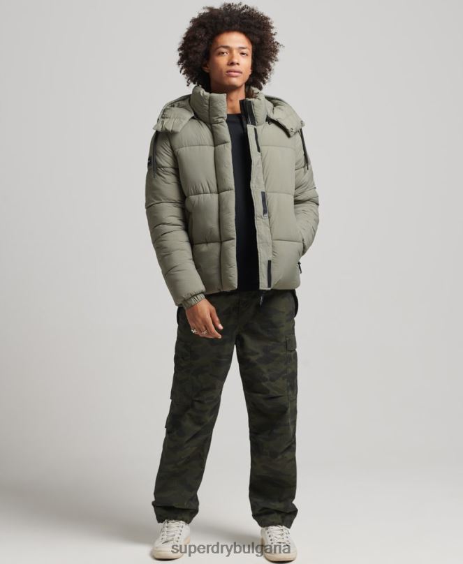 Superdry облекло N00H974 каки мъже късо яке с подплатена линия