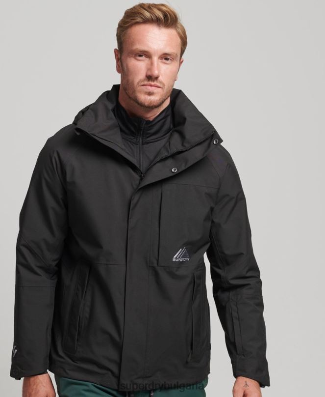 Superdry облекло N00H976 черен мъже снежно ултра яке