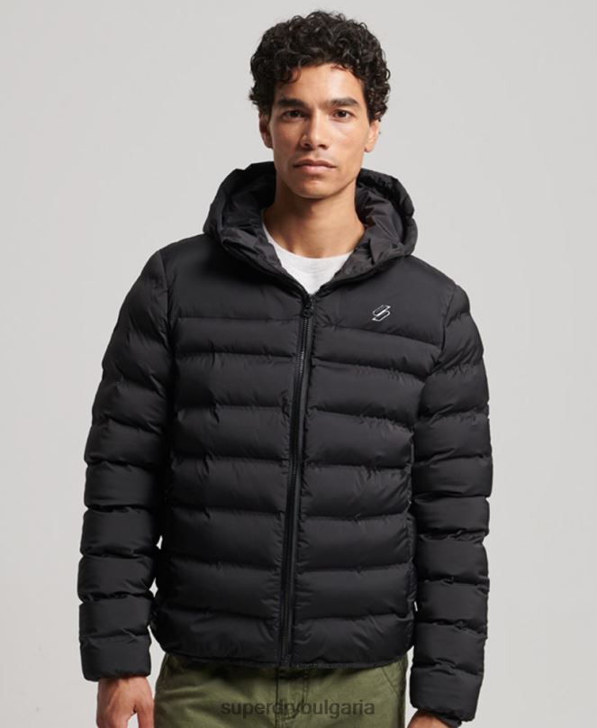 Superdry облекло N00H979 черен мъже термозапечатано подплатено яке