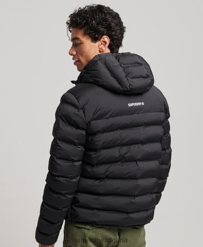 Superdry облекло N00H979 черен мъже термозапечатано подплатено яке