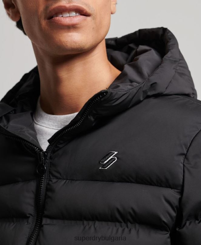Superdry облекло N00H979 черен мъже термозапечатано подплатено яке