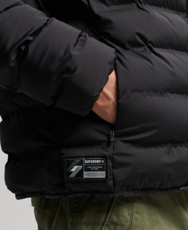 Superdry облекло N00H979 черен мъже термозапечатано подплатено яке
