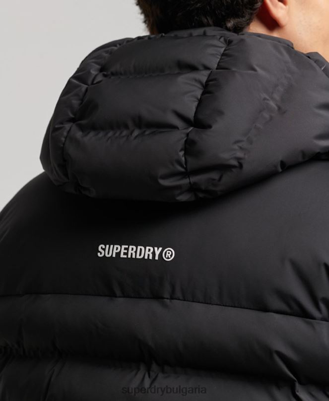 Superdry облекло N00H979 черен мъже термозапечатано подплатено яке