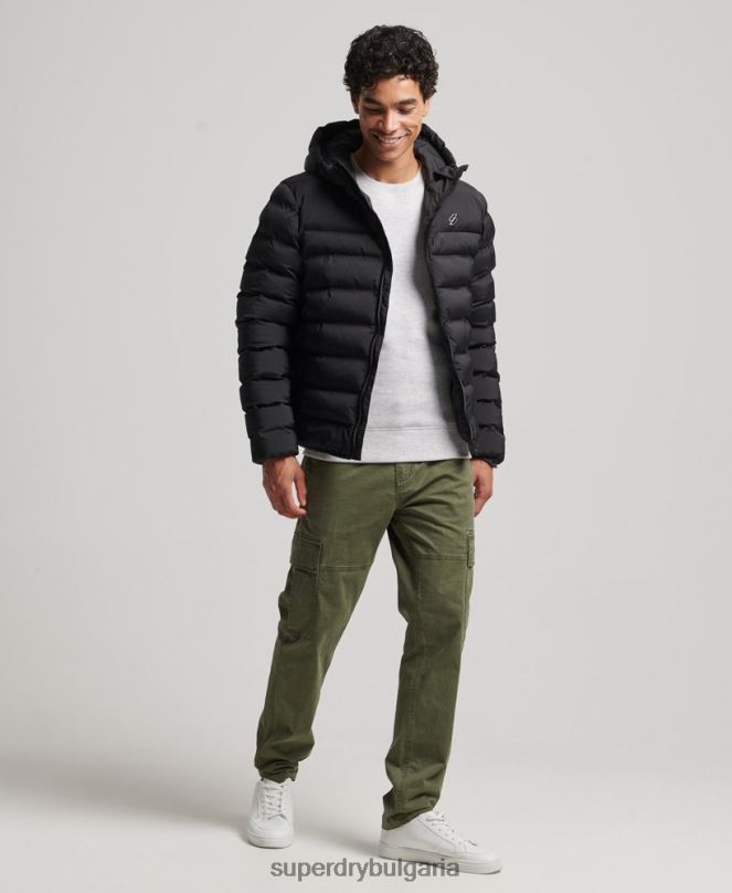 Superdry облекло N00H979 черен мъже термозапечатано подплатено яке