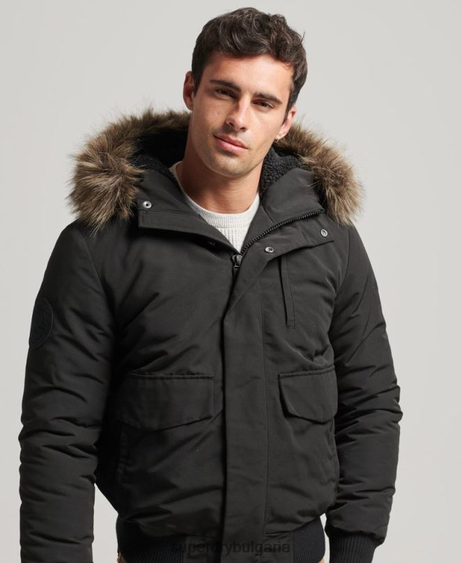 Superdry облекло N00H983 тъмно сив мъже бомбър яке Everest