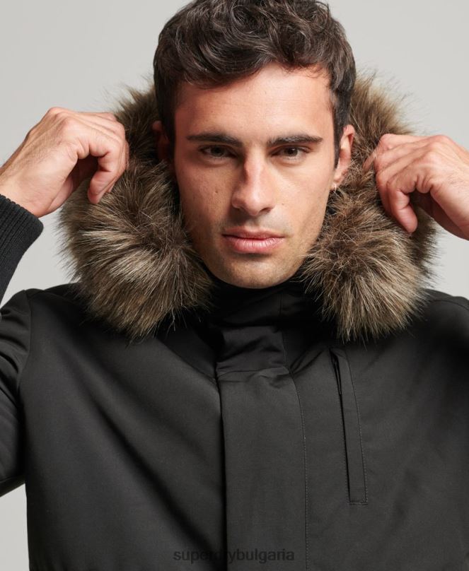 Superdry облекло N00H983 тъмно сив мъже бомбър яке Everest