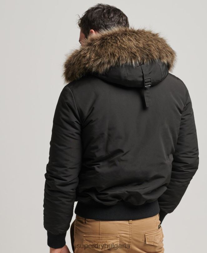 Superdry облекло N00H983 тъмно сив мъже бомбър яке Everest