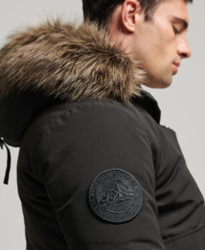 Superdry облекло N00H983 тъмно сив мъже бомбър яке Everest