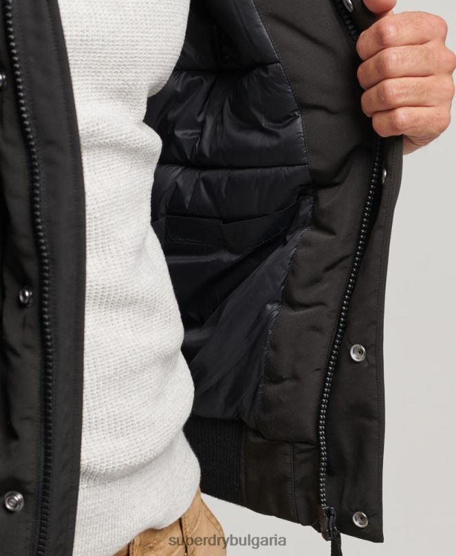Superdry облекло N00H983 тъмно сив мъже бомбър яке Everest
