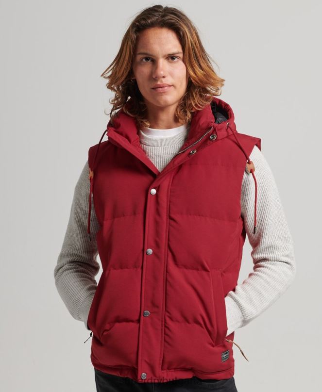 Superdry облекло N00H984 червен мъже жилетка с качулка Everest
