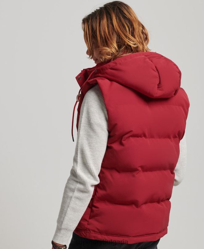 Superdry облекло N00H984 червен мъже жилетка с качулка Everest