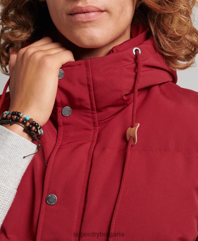 Superdry облекло N00H984 червен мъже жилетка с качулка Everest
