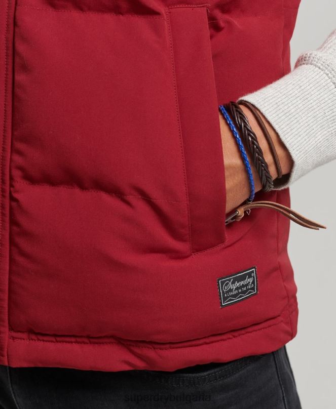 Superdry облекло N00H984 червен мъже жилетка с качулка Everest