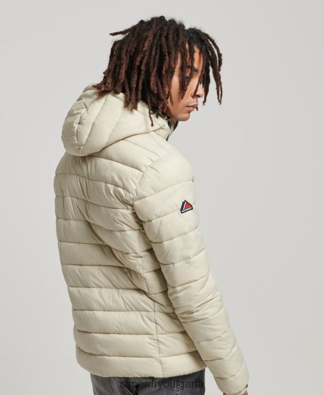 Superdry облекло N00H985 бежово мъже класическо пухено яке с качулка