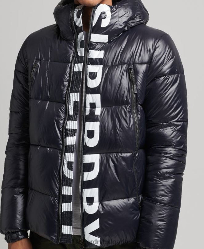 Superdry облекло N00H986 черен мъже планинско алпийско яке с качулка