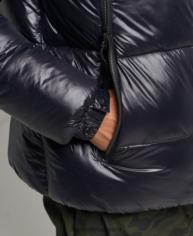 Superdry облекло N00H986 черен мъже планинско алпийско яке с качулка