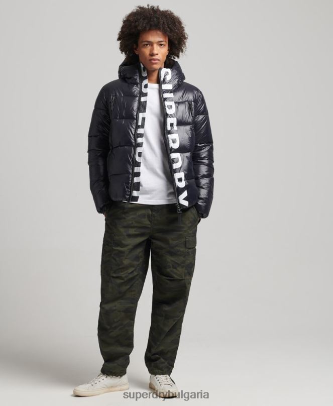 Superdry облекло N00H986 черен мъже планинско алпийско яке с качулка