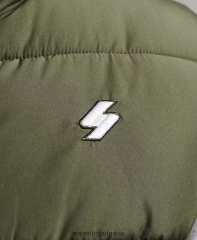 Superdry облекло N00H990 каки мъже спортна жилетка без качулка