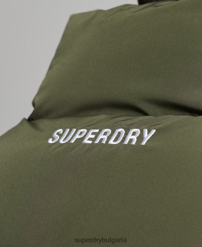 Superdry облекло N00H990 каки мъже спортна жилетка без качулка