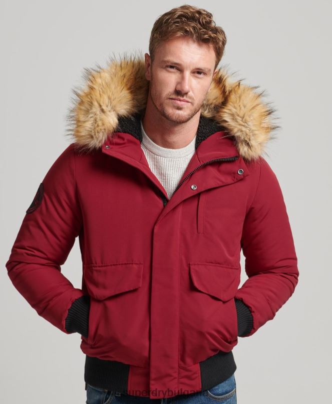 Superdry облекло N00H992 червен мъже бомбър яке Everest