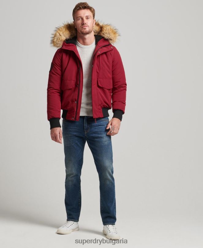 Superdry облекло N00H992 червен мъже бомбър яке Everest