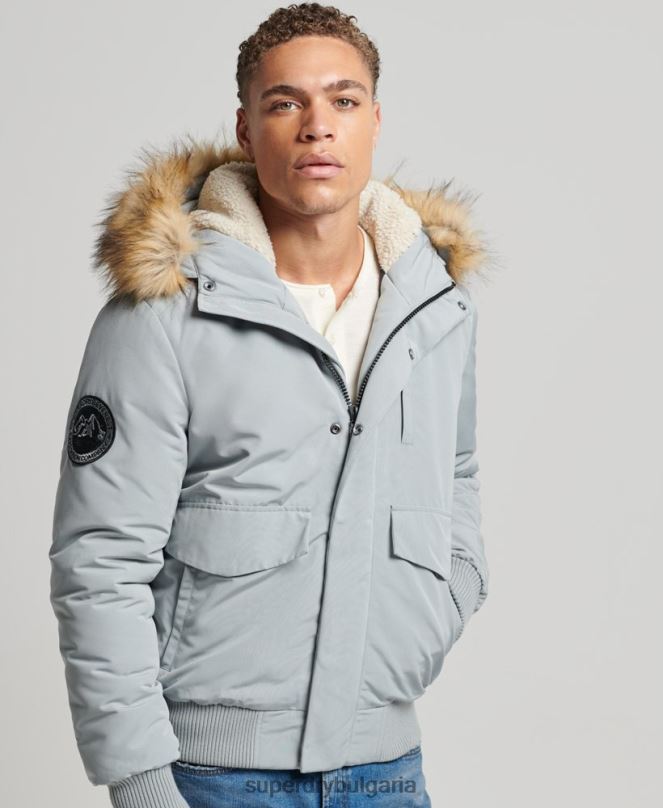 Superdry облекло N00H993 светло синьо мъже бомбър яке Everest