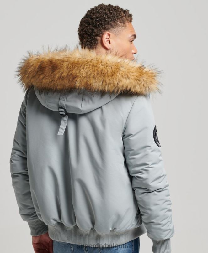 Superdry облекло N00H993 светло синьо мъже бомбър яке Everest
