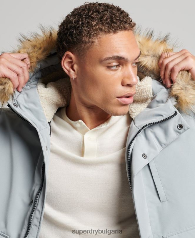 Superdry облекло N00H993 светло синьо мъже бомбър яке Everest