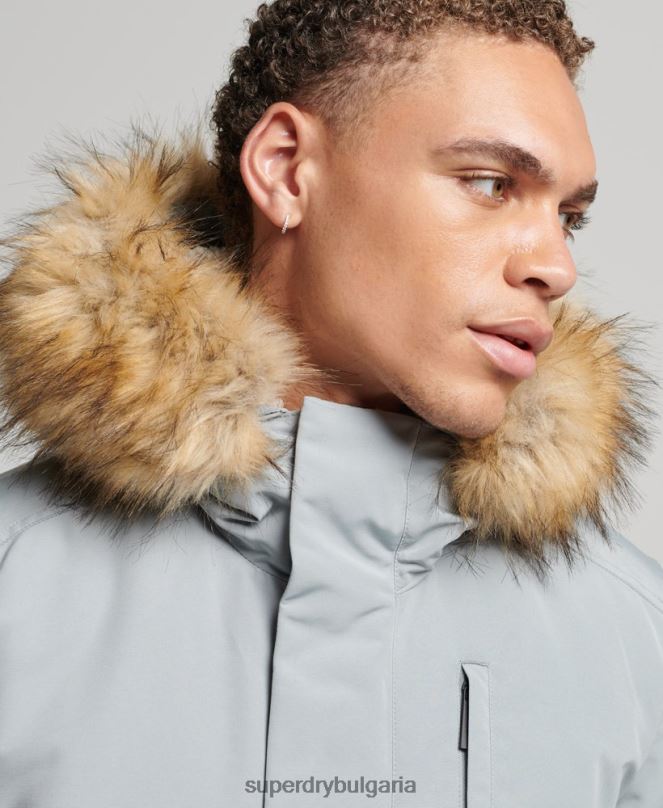 Superdry облекло N00H993 светло синьо мъже бомбър яке Everest