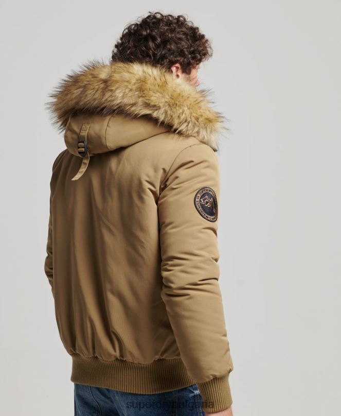 Superdry облекло N00H994 кафяво мъже бомбър яке Everest