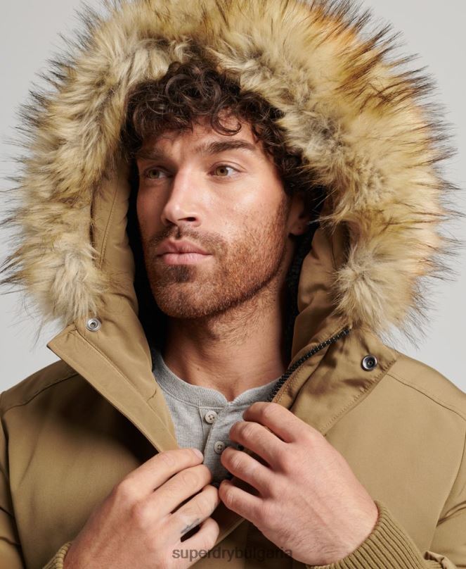 Superdry облекло N00H994 кафяво мъже бомбър яке Everest