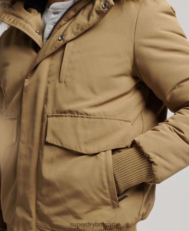 Superdry облекло N00H994 кафяво мъже бомбър яке Everest